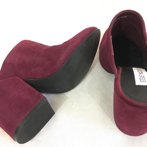 ✨Steve Madden burgundy suede heeled mules red 6.5 - Picture 5 of 7